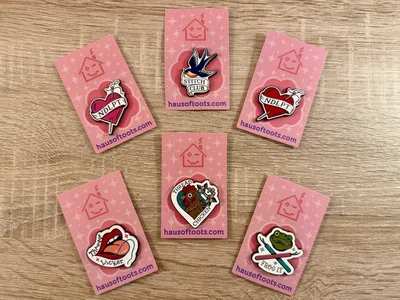 Flash Sheet Needle Minders on pink Haus of Toots backing cards